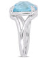 Фото #4 товара Кольцо Macy's Blue and White Topaz Split Shank Cocktail R.