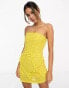 Фото #4 товара ASOS DESIGN embellished bandeau mini dress in yellow