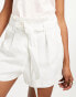 Superdry vintage paper bag shorts in brilliant white