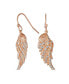 ფოტო #2 პროდუქტის Heavenly Spiritual Symbol Cubic Zirconia Pave CZ Guardian Angel Wing Feather Lever back Dangle Earrings For Women For Teen Sterling Silver French Wire