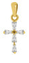 Gold pendant Cross with zircons 14/664.741ZIR