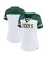 ფოტო #3 პროდუქტის Women's White Green Bay Packers Dueling Slant V-Neck Lace-Up T-shirt