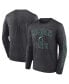 Фото #1 товара Men's Heather Charcoal Michigan State Spartans Distressed Arch Over Logo Long Sleeve T-shirt