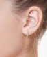 ფოტო #2 პროდუქტის EFFY® Diamond Extra Small Hoop Earrings (3/8 ct. t.w.) Earrings in 14k Gold-Plated Sterling Silver, 0.33"