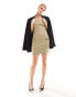 4th & Reckless tailored bandeau pocket detail mini dress in camel