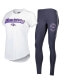 ფოტო #1 პროდუქტის Women's White, Charcoal Baltimore Ravens Sonata T-shirt and Leggings Sleep Set