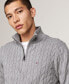 Men's Long-Sleeve Cable Knit Quarter-Zip Sweater