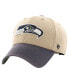 Фото #1 товара Men's Khaki/College Navy Seattle Seahawks Dusted Sedgwick MVP Adjustable Hat