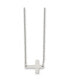 ფოტო #1 პროდუქტის Polished Sideways Cross on a 16 inch Cable Chain Necklace