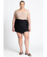 Фото #3 товара Plus Size Fold Over Off The Shoulder Top - 22/24, Black Onyx