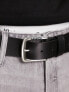 Levi's Seine leather belt in black with logo
