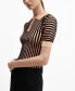ფოტო #1 პროდუქტის Women's Striped Polo-Neck Sweater