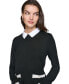 ფოტო #3 პროდუქტის Women's Layered-Look Sweater, Regular & Petites