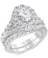 ფოტო #1 პროდუქტის Diamond Oval Halo Bridal Set (4 ct. t.w.) in 14k White Gold