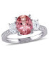ფოტო #1 პროდუქტის Pink Tourmaline (2 ct. t.w.) and Diamond (5/8 ct. t.w.) 3-Stone Ring in 14k White Gold