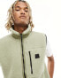 Rains Yermo heavyweight fleece vest with ripstop panels in sage green