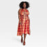 Фото #1 товара Black History Month Women's House of Aama Halter Neck A-Line Dress - Red