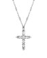 Фото #1 товара Symbols of Faith pewter Crystal Cross Silver-Tone Chain Necklace