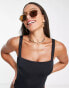 Фото #3 товара Free Society Tall square neck swimsuit in black