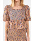 Фото #1 товара Women's Floral Smocked Detail Top