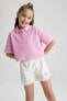 Kız Çocuk Relax Fit Cep Baskılı Pike Kısa Kollu Polo Tişört A0268a823sm