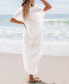 Фото #2 товара Women's White Collared Button Up Cover-Up Beach Dress