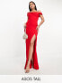 ASOS DESIGN Tall cap sleeve strappy open back bias maxi dress in red Красный, 34 - фото #1