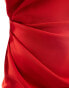 Фото #3 товара ASOS DESIGN one shoulder pleat detail mini dress in red