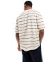 ASOS DESIGN oversized t-shirt in waffle with stripe