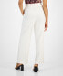 Фото #2 товара Women's Pleated Extended Tab Mid Rise Pants, Created for Macy's