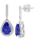 ფოტო #1 პროდუქტის EFFY® Tanzanite (3-1/2 ct. t.w.) & Diamond (3/8 ct. t.w.) Pear Drop Earrings in 14k White Gold