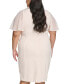 Фото #2 товара Plus Size Chiffon-Sleeve Bow-Neck Dress