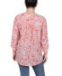 ფოტო #2 პროდუქტის Petite Long Roll Tab Sleeve Pintuck Front Blouse