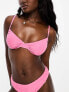 Фото #1 товара The Frolic paradise underwire ruched geo block towelling bikini top in pink