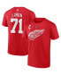 Men's Dylan Larkin Red Detroit Red Wings Authentic Stack Captain Name and Number T-shirt