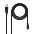 Фото #1 товара Универсальный кабель USB-MicroUSB NANOCABLE 10.01.0503 3 m Чёрный