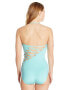 Kenneth Cole New York Women's Bandeau One Piece Swimsuit Color Sea Glass Sz XL