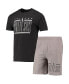 ფოტო #2 პროდუქტის Men's Gray, Black Chicago White Sox Meter T-shirt and Shorts Sleep Set