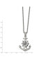 Фото #2 товара Antiqued and Polished Anchor Pendant on a Curb Chain Necklace