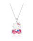 Фото #1 товара Hello Kitty sanrio Enamel and Pink Cyrstal Car 3D Pendant, 16+ 2'' Chain