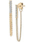 Фото #1 товара Diamond Bar Front to Back Chain Drop Earrings (1/6 ct. t.w.) in Gold Vermeil, Created for Macy's