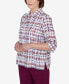 Classic Plaid Cuffed Sleeve Button Down Top