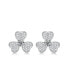 Фото #1 товара Sterling Silver White Gold Plated with 0.25ctw Lab Created Moissanite Blooming Flower Petal Stud Earrings