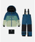 Big Boys Two Piece Technical Snowsuit Colorblock Blue, Green And Gray