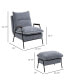 Фото #2 товара Accent Chair with Ottoman, Reclining Comfy Chair with Adjustable Backrest, Steel Frame and Pillow for Living Room, Bedroom, Light Grey