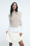 Contrast chunky cable knit t-shirt