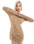 COLLUSION space dye knitted dress with open back in multi