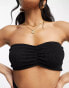 Фото #3 товара ASOS DESIGN Amy mix and match crinkle bandeau bikini top in black - BLACK