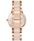 ფოტო #3 პროდუქტის Women's Three Hand Quartz Rose Gold-tone Alloy and Blush Resin Link Bracelet Watch, 38mm