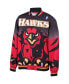 Men's Black Atlanta Hawks Hardwood Classics Authentic Warm-Up Full-Snap Jacket